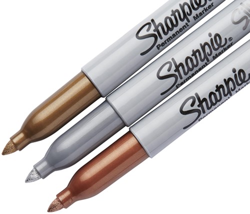 Viltstift Sharpie rond 0.9mm metallic assorti pk/3-3