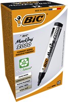 Viltstift Bic 2000 rond zwart 1.7mm-3