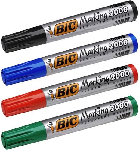 Viltstift Bic 2000 rond zwart 1.7mm-2