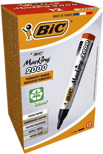 Viltstift Bic 2000 rond rood 1.7mm-2
