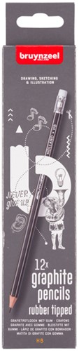 Potlood Bruynzeel 6021 Burotek HB met gum