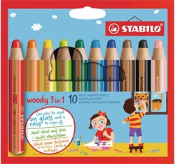 Kleurpotloden STABILO Woody 880/10 assorti etui/10