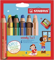 Kleurpotloden STABILO Woody 8806 assorti etui/6