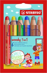 Kleurpotloden STABILO Woody 8806 assorti etui/6