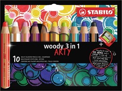 Kleurpotloden STABILO Woody 880/10-1-20 etui/10 met puntenslijper