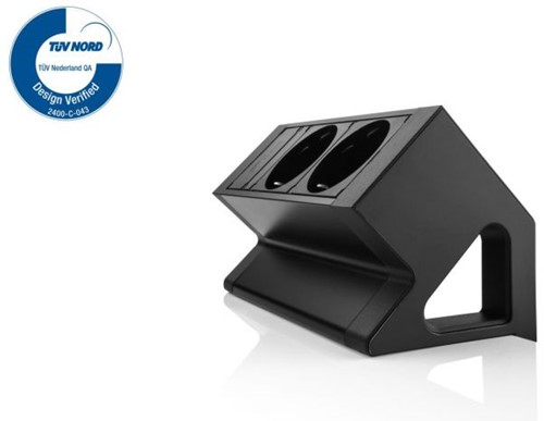 Elektrificatie opbouwunit Filex Power Desk Up 2x230V - zwart-2