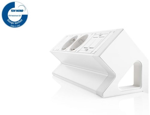 Elektrificatie opbouwunit Filex Power Desk Up 2x230V - 1x keystone - wit-2