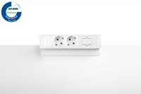 Elektrificatie opbouwunit Filex Power Desk Up 2x230V - 1x keystone - wit