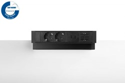 Elektrificatie opbouwunit Filex Power Desk Up 2x230V - 2x USB - 1x keystone - zwart