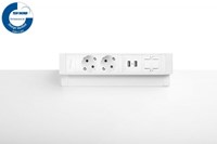Elektrificatie opbouwunit Filex Power Desk Up 2x230V - 2x USB - 1x keystone - wit