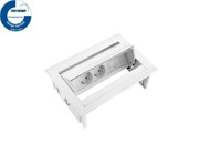 Elektrificatie inbouwunit Filex Power Desk In 2x230V - 1x keystone - wit-2