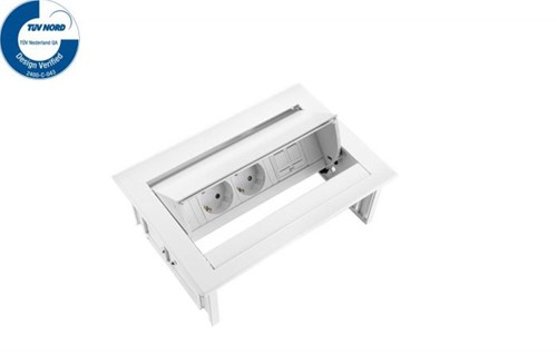 Elektrificatie inbouwunit Filex Power Desk In 2x230V - 1x keystone - wit-2