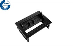 Elektrificatie inbouwunit Filex Power Desk In 2x230V - 1x keystone - zwart