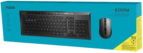Toetsenbord + muis Rapoo "8200M" multimodus draadloze desktop combo set, UI, Zwart-3