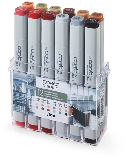 Viltstift Copic Profi Marker Architect kleuren set/12