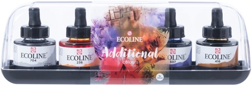 Inkt Talent Ecoline met pipet additional set 5x30ml assorti