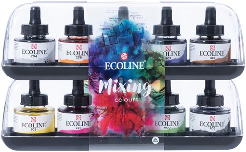 Inkt Talent Ecoline met pipet mixing set 10x30ml assorti