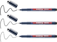 Fineliner edding 1800 assorti 0.1-0.3-0.5mm zwart-2