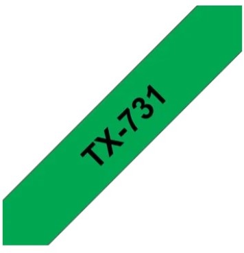 Brothertape TX-751 12mm zwart op groen