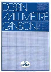 Millimeterblok Canson A3 90gr blauw blok/50vel