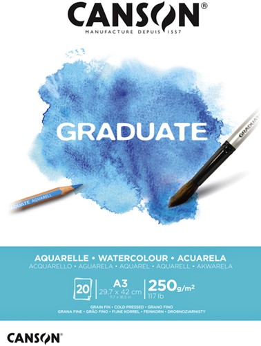 Aquarelblok Canson A3 10vel 300gr