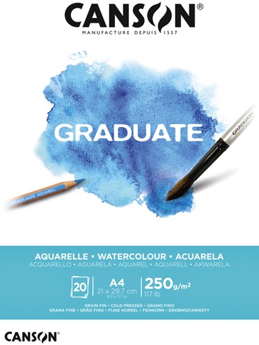 Aquarelblok Canson A4 10vel 300gr