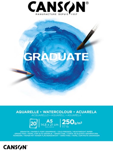 Aquarelblok Canson A5 10vel 300gr