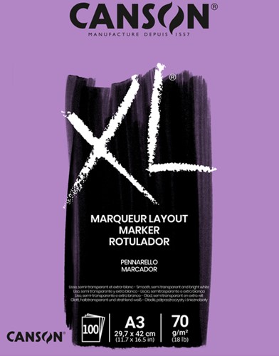 Tekenblok Canson XL Marker A3 70gr 100vel