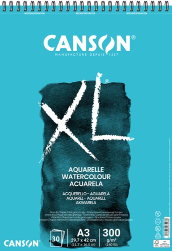Aquarelblok Canson XL A3 spiraal 300gr 30vel