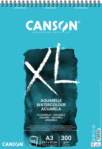Aquarelblok Canson XL A3 spiraal 300gr 30vel