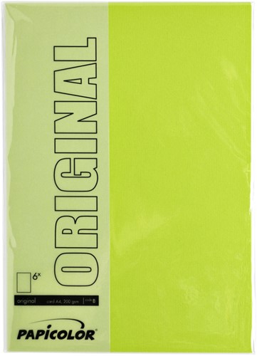 Kopieerpapier Papicolor A4 200gr appelgroen pk/6-2