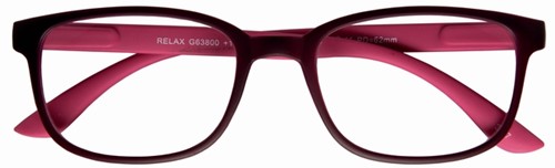 Leesbril +3.00 RELAX rood-roze