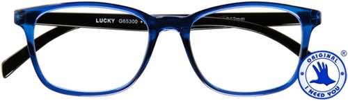 Leesbril +1.00 LUCKY blauw-zwart