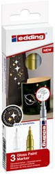 Viltstift Edding 751 lakmarker metallic set à 3 stuks assorti