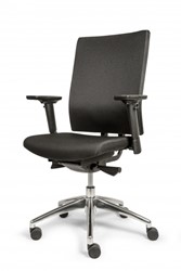 Bureaustoel DEKAS model Edition comfort, inclusief extra dikke comfortzitting en verstelbare armleggers, stof zwart, AKTIE-MODEL