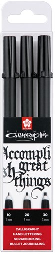 Kalligrafieset Bruynzeel Sakura 3-delig pigma zwart