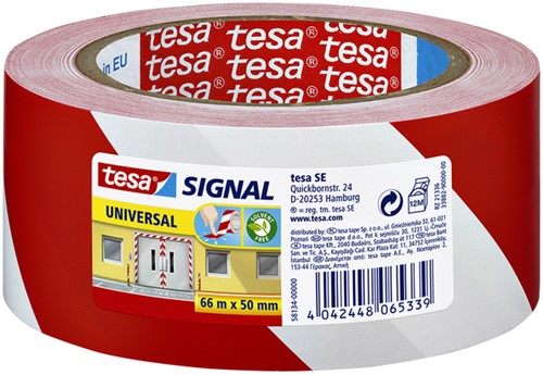 Waarschuwingstape Tesa 58134 50mmx66m rood/wit