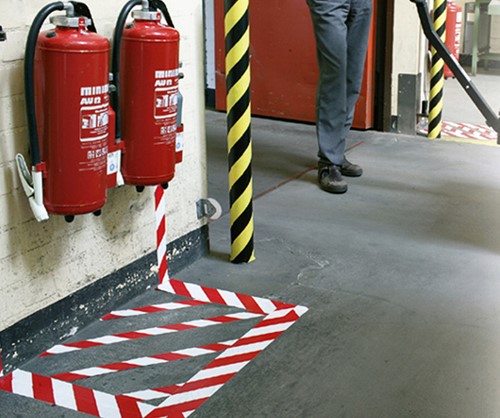 Waarschuwingstape Tesa 58134 50mmx66m rood/wit-2