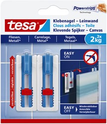Klevende spijker Tesa voor canvas op tegels en metaal 2kg pk/2