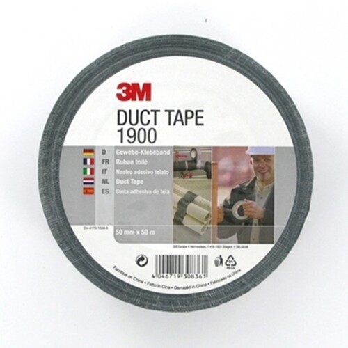 Plakband 3M Scotch 1900 50mmx50m duct tape zwart