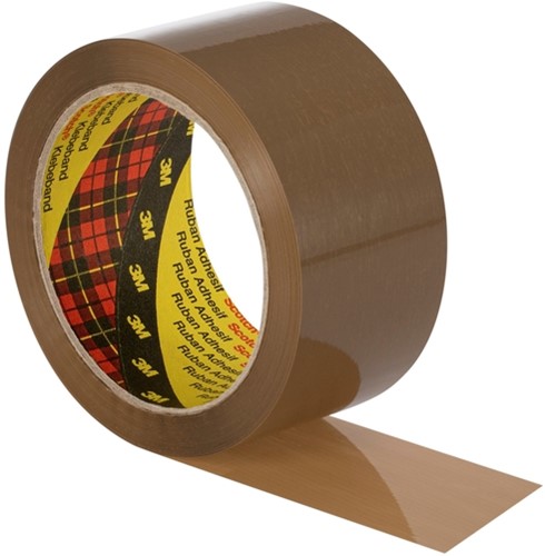 Verpakkingstape 3M Scotch 371 50mmx66m bruin PP 6 rollen