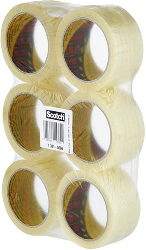 Verpakkingstape 3M Scotch 371 50mmx66m transparant PP 6 rollen-2