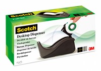 Plakbandhouder Scotch C60 + 1 rol magic tape, 19mmx33m zwart-3