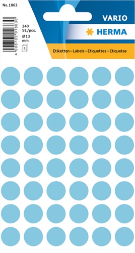 Etiket rond 12mm blauw Herma 1863 240st