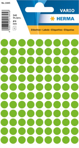 Etiket rond  8mm groen Herma 1845 ds/540
