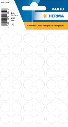 Etiket rond 12mm wit Herma 1860 240st