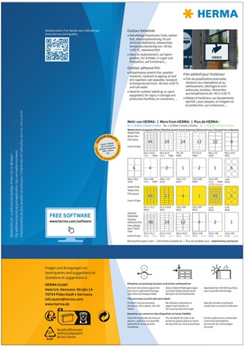 Etiket A4 210x297mm Herma 9543 outdoor ds/40-3