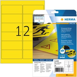 Etiket A4  99,1x 42,3mm Herma 8029 polyester weerbestendig geel ds/300
