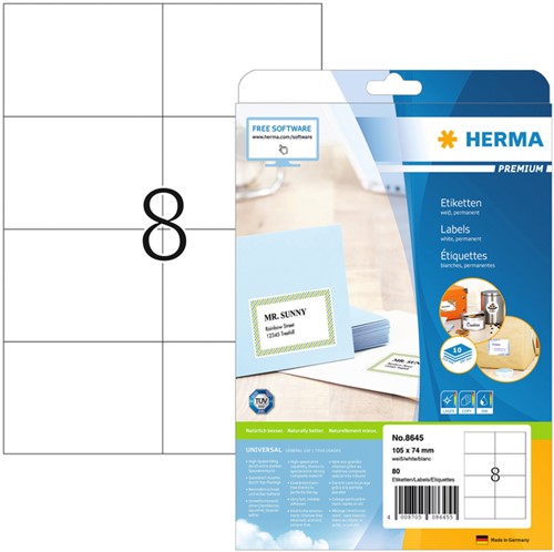 Etiket A4 105x 74mm Herma 8645 Premium ds/80