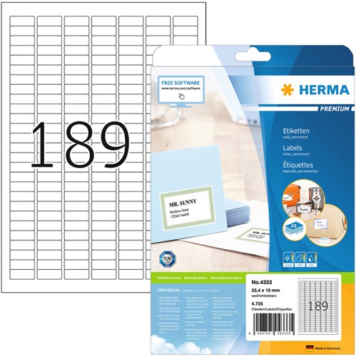 Etiket A4  25,4x 10mm Herma 4333 Premium ds/4725